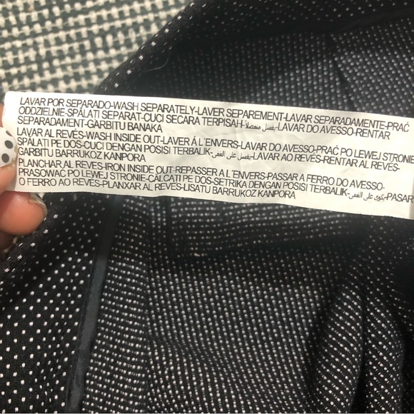 ZARA Microprint Black Skinny Pants Sz 6 - Picture 9 of 9